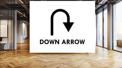 Down arrow design icon template illustration Wall mural