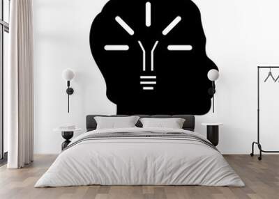 idea head bulb icon Wall mural