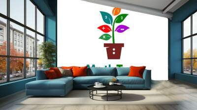 Math tree logo template illustration Wall mural