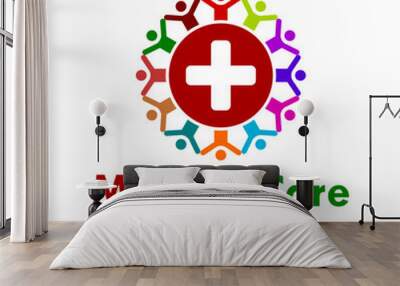 Medical care design logo template illustration Wall mural