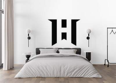 wh latter vector logo abstrack Wall mural