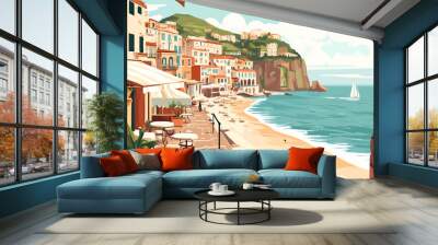 Vacation at Italian coast calm day near sea Wall mural