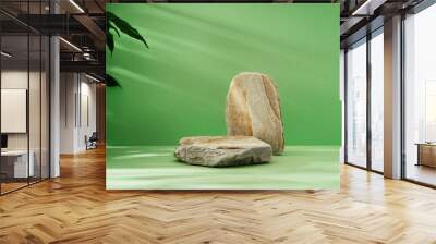 Stone podium mock up for product cosmetic Wall mural