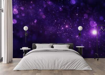 Abstract purple sparkle particles background Wall mural