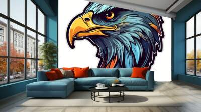 Cartoon style eagle sticker, badge design Wall mural