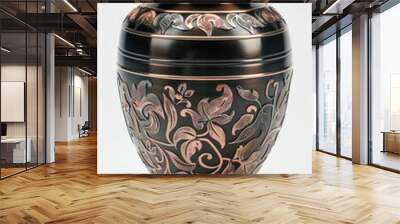 Elegant engraved funeral urn isolated for memorial and remembrance ceremonies Wall mural