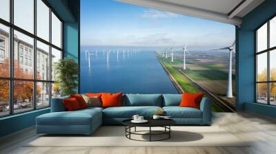 wind turbine park at the sea coast Wall mural