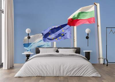 bulgarian and europe flags horizontal 1 Wall mural