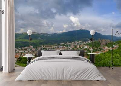 Panorama of the city in the Bulgarian mountains 3 Wall mural