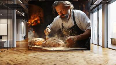 person making bread Wall mural