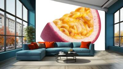 Passion fruit slice isolated on transparent background. Wall mural