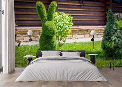 rabbits created from bushes at green animals. Topiary Gardens Wall mural