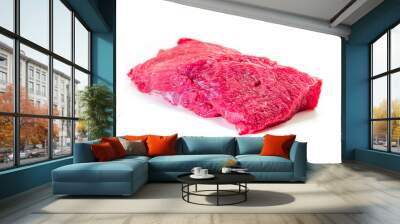 Raw beef meat isolated on white background. Food concept Wall mural