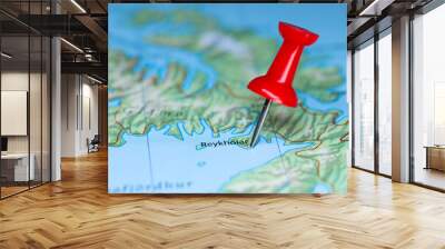 Reykholar, Iceland pin on map Wall mural