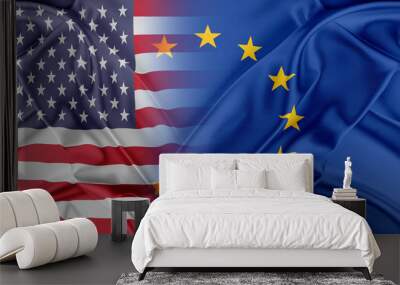 European Union and United States.  Wall mural