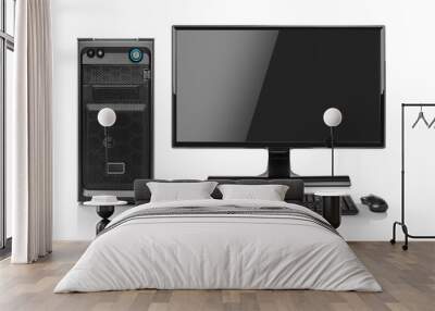 Modern desktop PC computer isolated. Wall mural