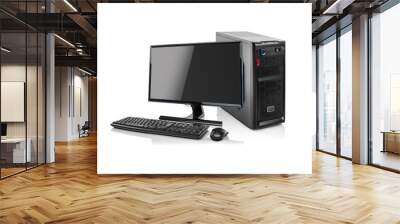 Modern desktop PC computer isolated. Wall mural