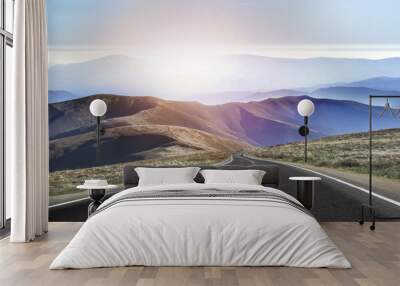 Road in mountains. Wall mural