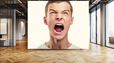 Young angry man.  Wall mural