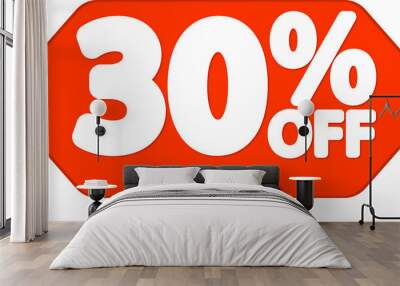 Sale 30% off, discount bubble banner on transparent background. PNG  Wall mural