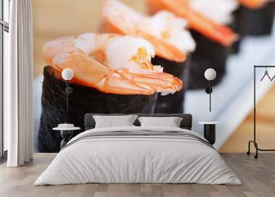 fresh sushi rolls Wall mural