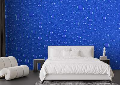 water drops on blue Wall mural