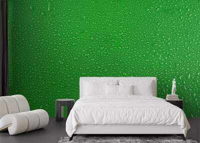 water drops on green Wall mural