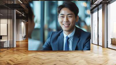 portrait of an Asian man in business clothes Wall mural