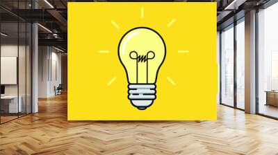 Vector illustration. Lamp. Idea! Flat image. Wall mural