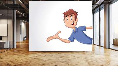 cartoon man wearing blue shirt Wall mural