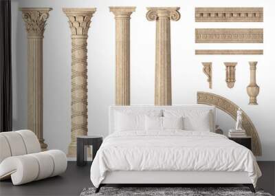 Classic antique marble columns set Wall mural