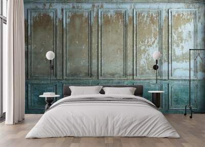 Classic wall of old stucco panels paint Wall mural