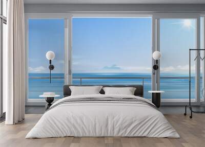 Sliding window villa with sea view Wall mural