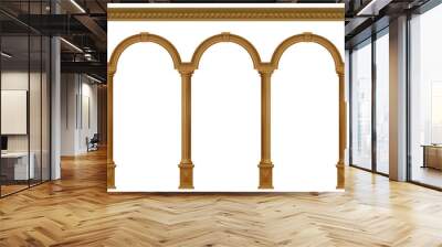 Wooden arch of portal door with columns Wall mural