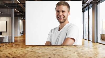 Close-up portrait of a smiling a beautiful man Wall mural