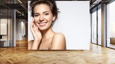 Young woman with perfect skin clean and white teeth Wall mural