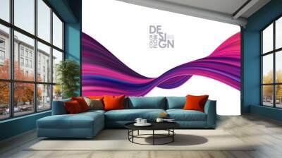 Colorful modern flow background. Abstract wave liquid shape. Trendy art design Wall mural