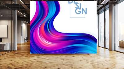 Vector illustration: Abstract modern colorful flow posters. Twisted wavy liquid background. Trendy art design Wall mural