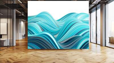 Vector illustration: Blue paint flow. Abstract wave background. Wall mural