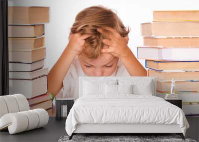 Boy studying Wall mural