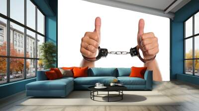 Hand with handcuffs Wall mural