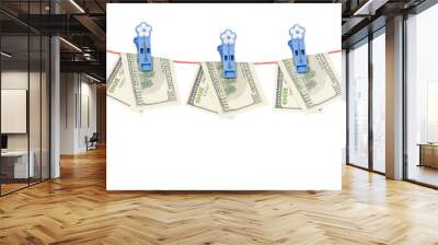 One hundred dollar on clothesline Wall mural