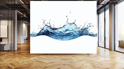 Water wave and splash isolated on white background, beautiful splashes Wall mural