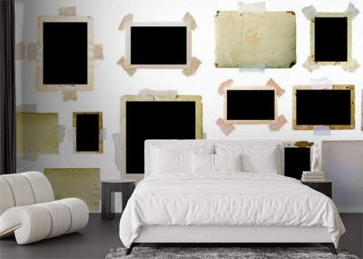 Vintage photo frames set, big collection Wall mural