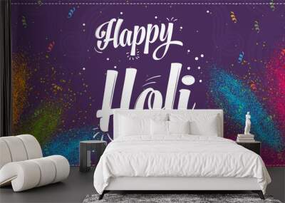 Happy Holi Vector Colorful Flyer Concept Wall mural