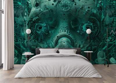 Horror Style Surrealist T-Shirt Vinly Movie Poster Cover Printable 3D Render Wall mural