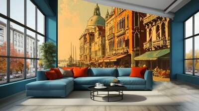 Venice vintage travel postcard Wall mural