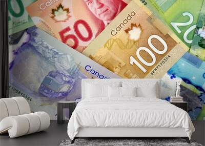 Canadian currency bank notes Wall mural