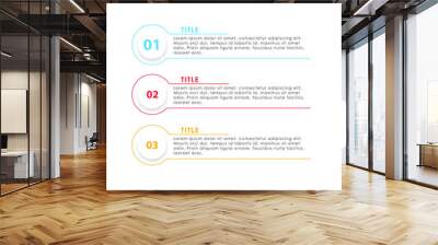 Infographic colorful 3 point banner  text columns vector illustration Wall mural