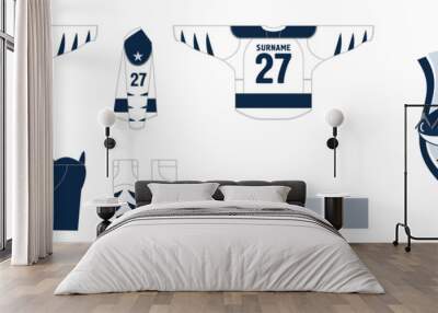 design hockey uniform - style sharks logo hockey team Wall mural